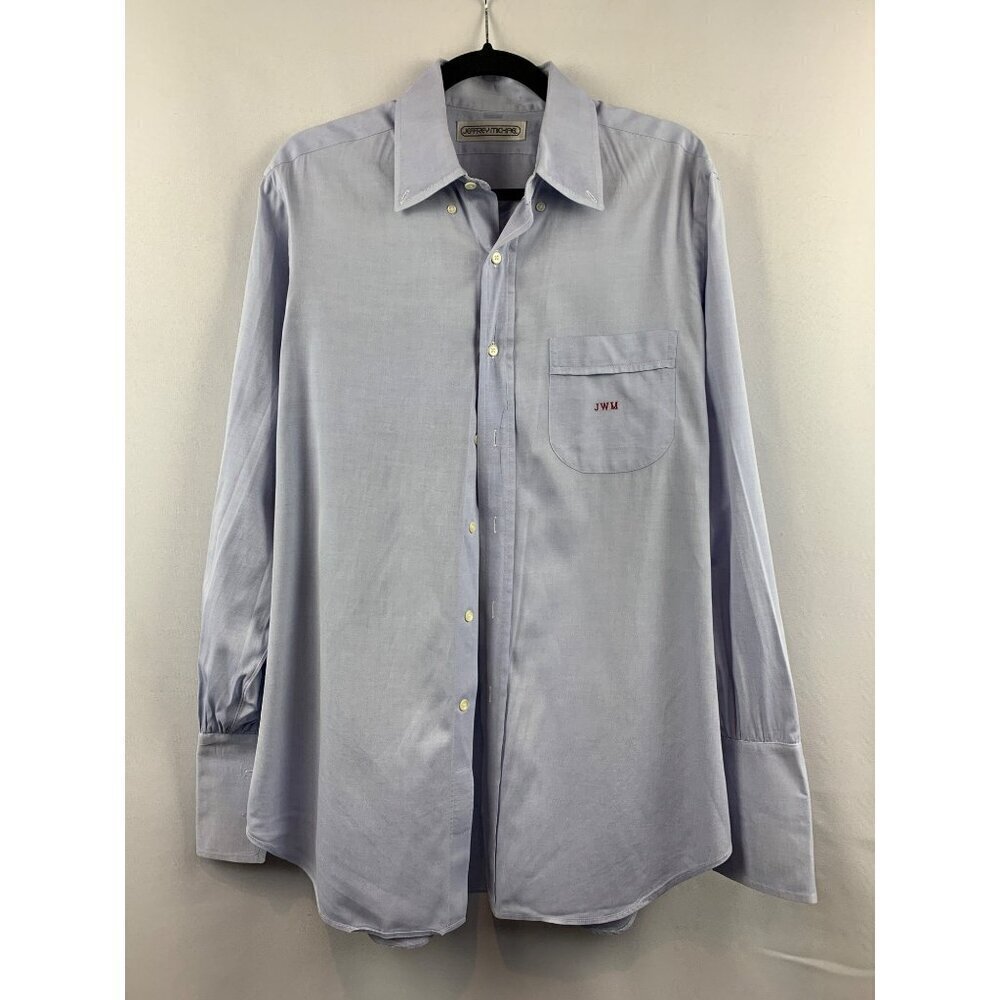 Jeffrey Michael Mens Blue Dress Shirt L